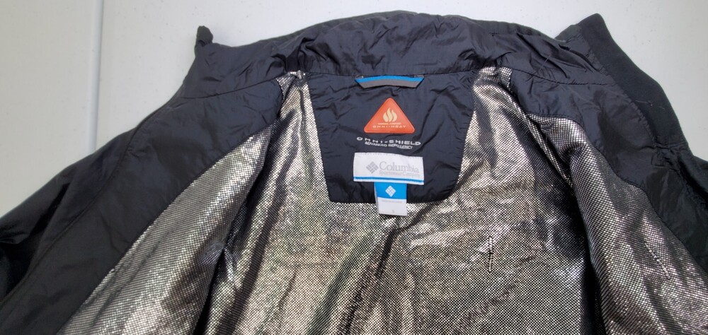 Columbia Used Women S Omni-heat Black jacket Ruffles/Interchange Lightweight - Picture 5 of 8
